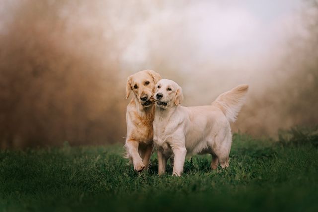Die zwei Golden Retriever.