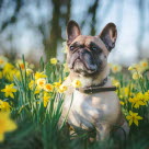 Französische Bulldogge auf der Wiese